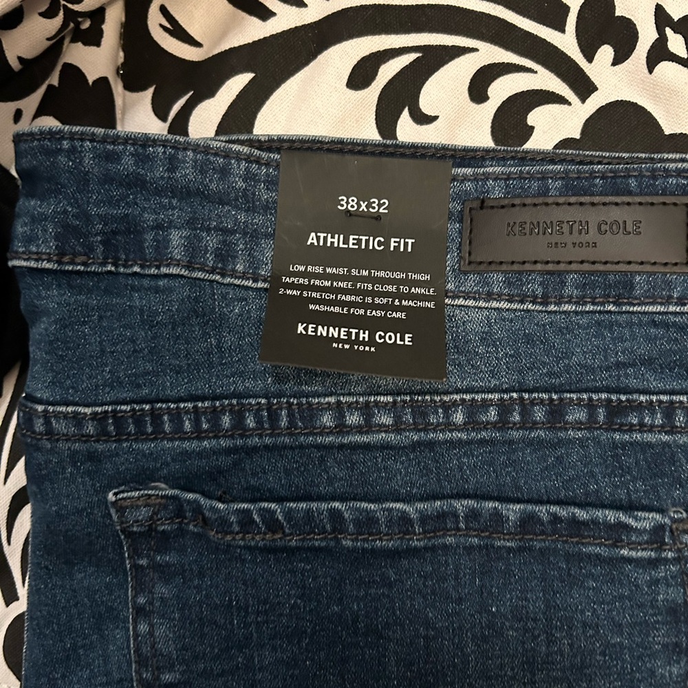 Kenneth Cole Dark Blue Athletic Fit Jeans Men’s - Picture 2 of 5